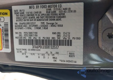 2014 Ford Fusion Hybrid Se z USA, uszkodzony, nr VIN 3FA6P0LU3ER152517